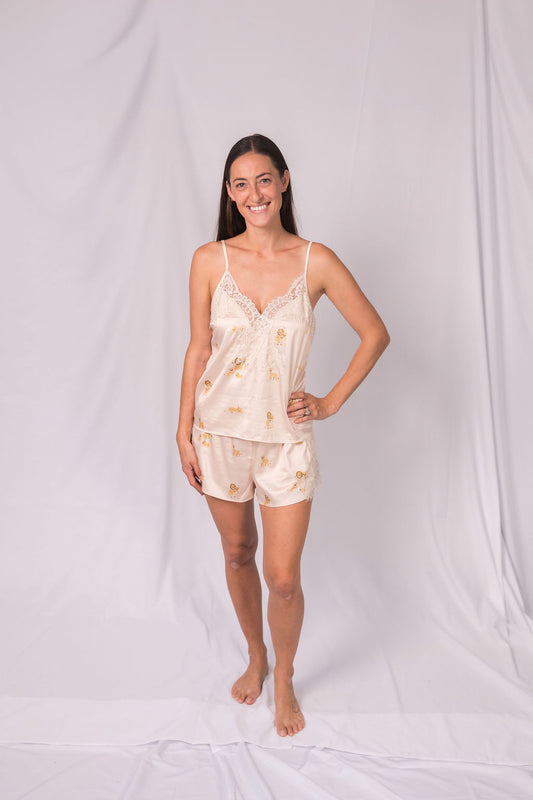 Women’s Satin Cami Set “Lioness”