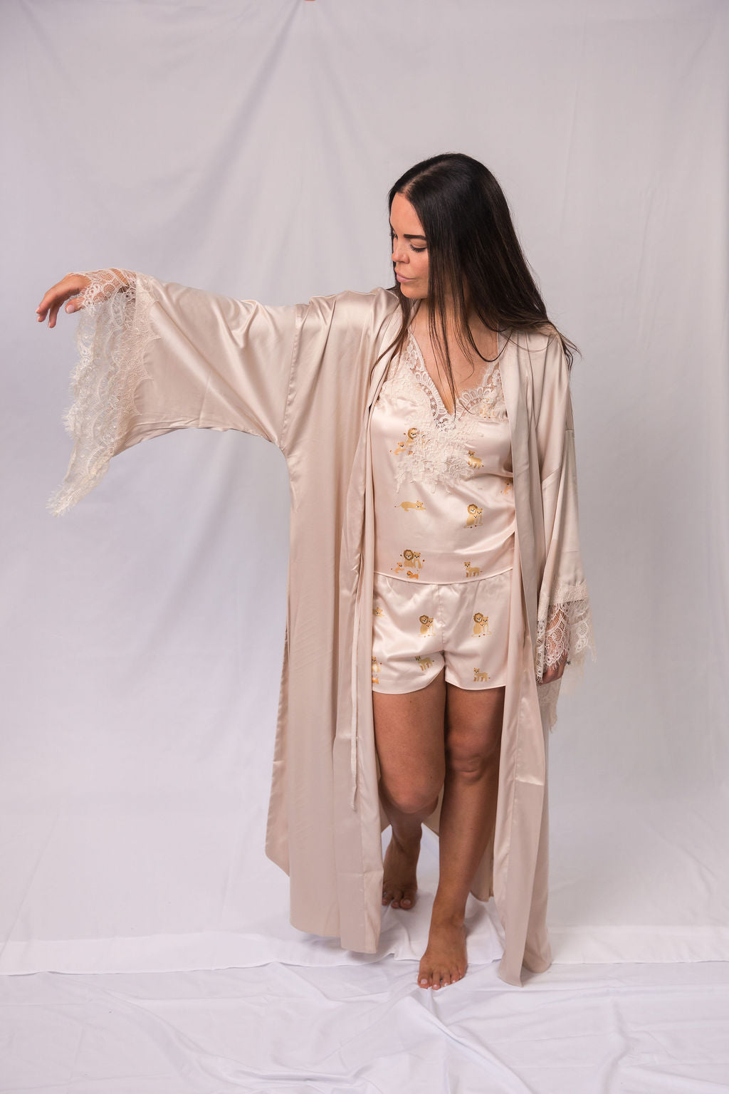 Women’s Satin Robe “Lioness”